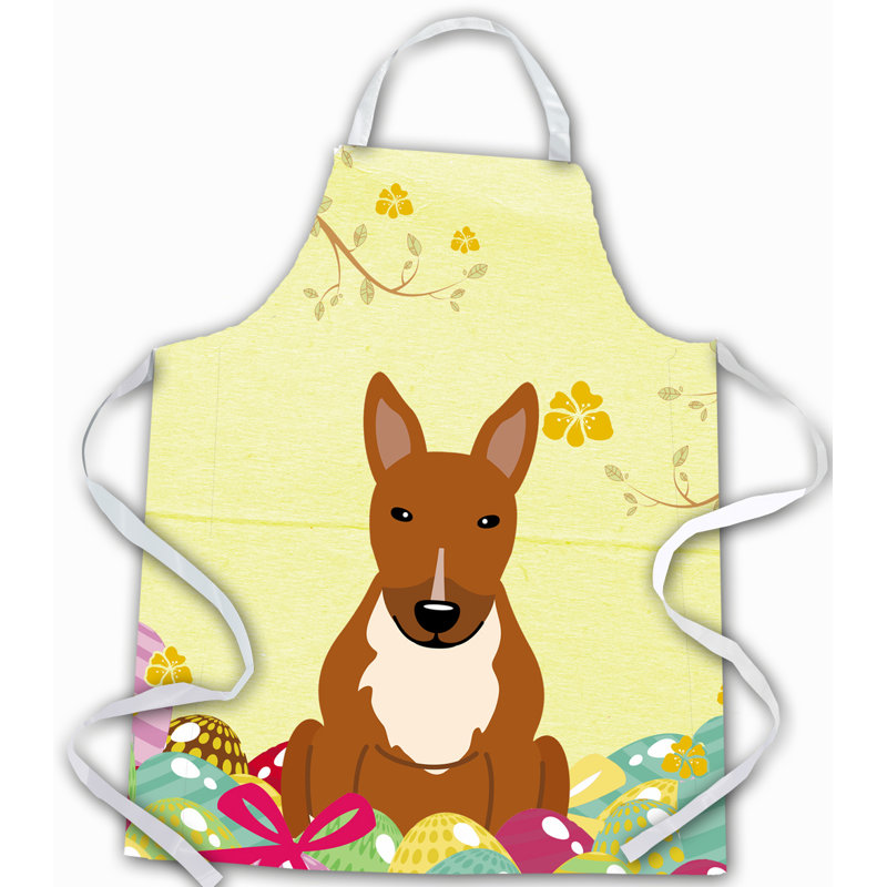Tablier œufs de pâques, Jaune / Havane, Bull-terrier