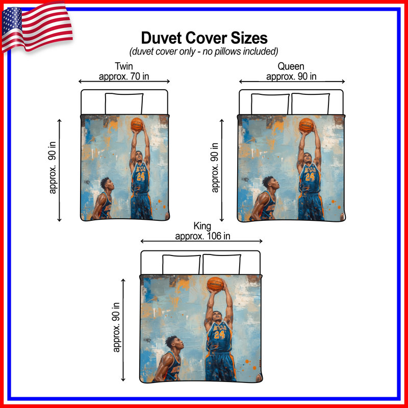 Housses de couette Basketball Joueurs, Lit simple