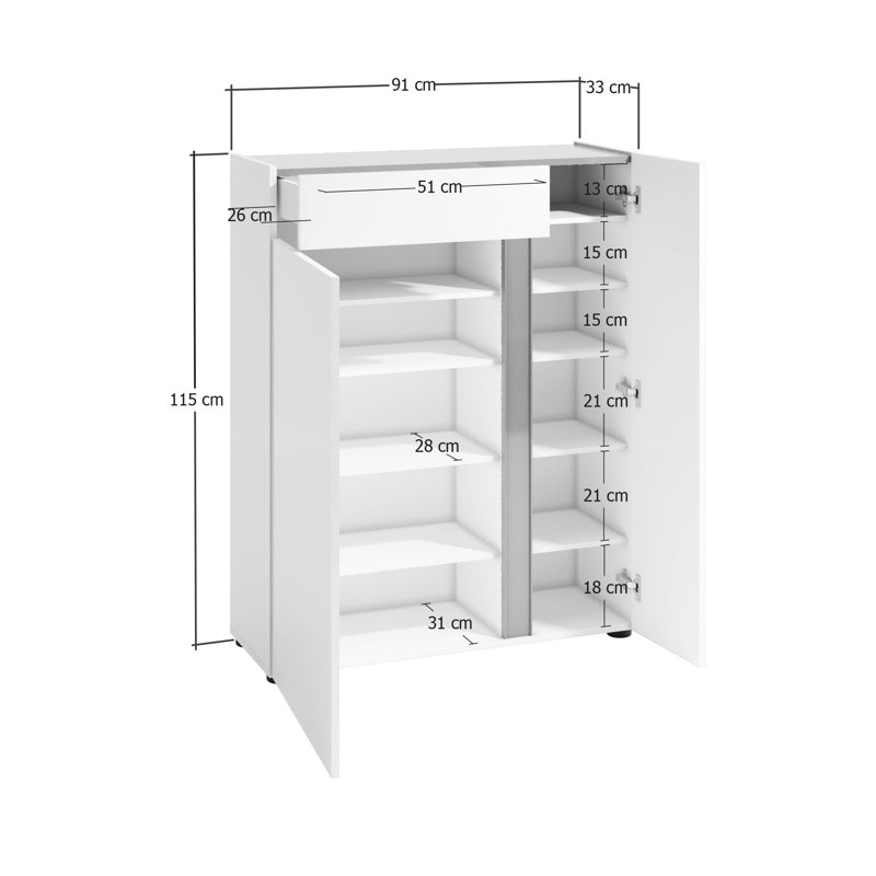 Rosbury 20 Pair Shoe Storage Cabinet