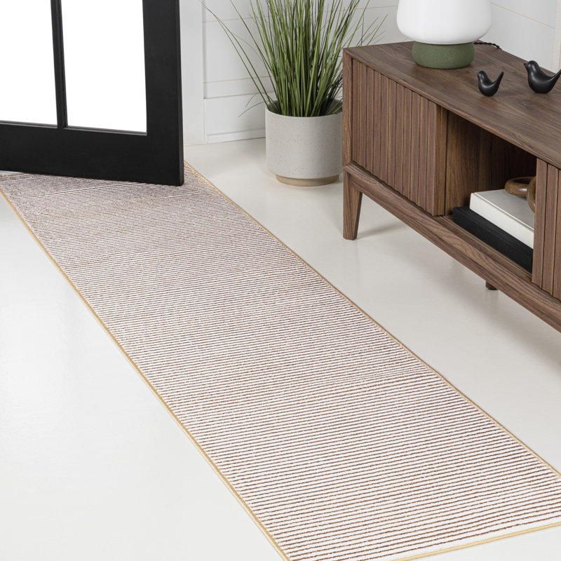 Tapis blanc / or Wolcott, Tapis de couloir 2 pi x 8 pi