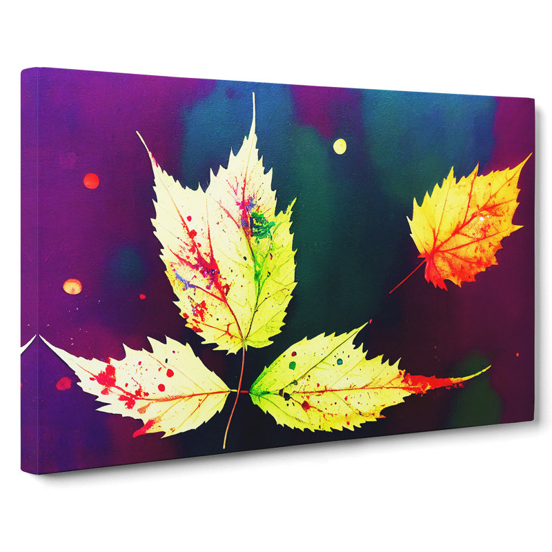 Paint Leaf Splash Vol.3 - Wrapped Canvas, 35cm H x 50cm W x 3cm D