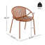 Ensemble de salle à manger d'extérieur moderne en métal et polypropylène avec chaise empilable, orange et noir-1875938997