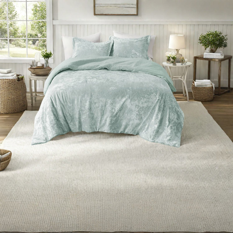 Ensembles de literie en velours luxueux, confort Sherpa réversible, turquoise