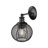 William 1 Light Wall Sconce in Matte Black with Matte Black Shade
