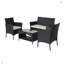 Causeuse d'extérieur en rotin 4 pièces + 2 fauteuils + table basse