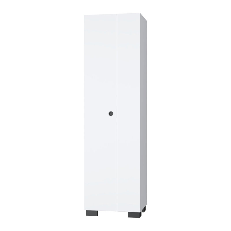 Armoire blanche avec solution de rangement à balais - Gardez votre maison propre et polyvalente pour répondre aux besoins