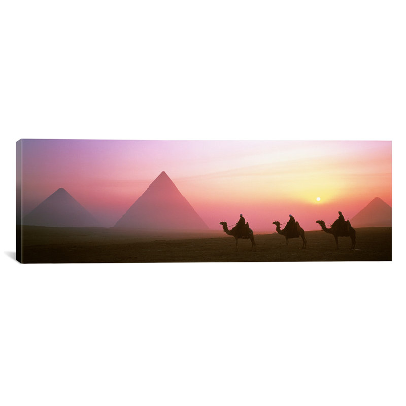 Pyramides de Gizeh, Égypte, estampe numérique sur toile tendue avec châssis, H 20 po x l 60 po x P 1,5 po, Toile tendue