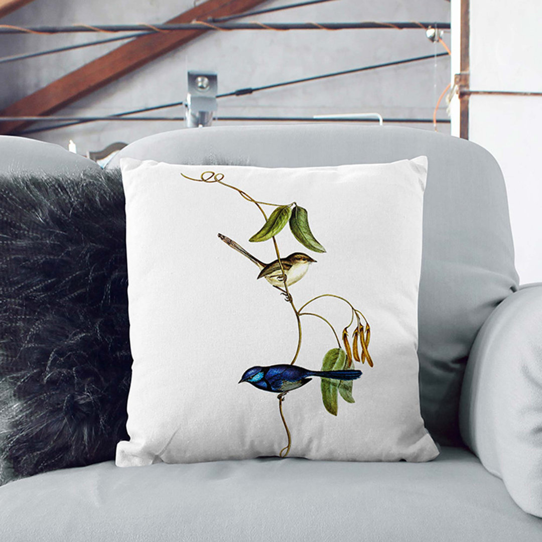 Banded Wren by Elizabeth Gould Cushion with Filling
