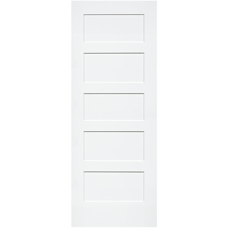 Panelled Solid Wood Primed Shaker Standard Door, 32" x 80"