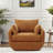 Boucle Swivel Armchairs Set Of 2, Modern Deep Seating Lounge Chairs With Accent Pillows-1828776346