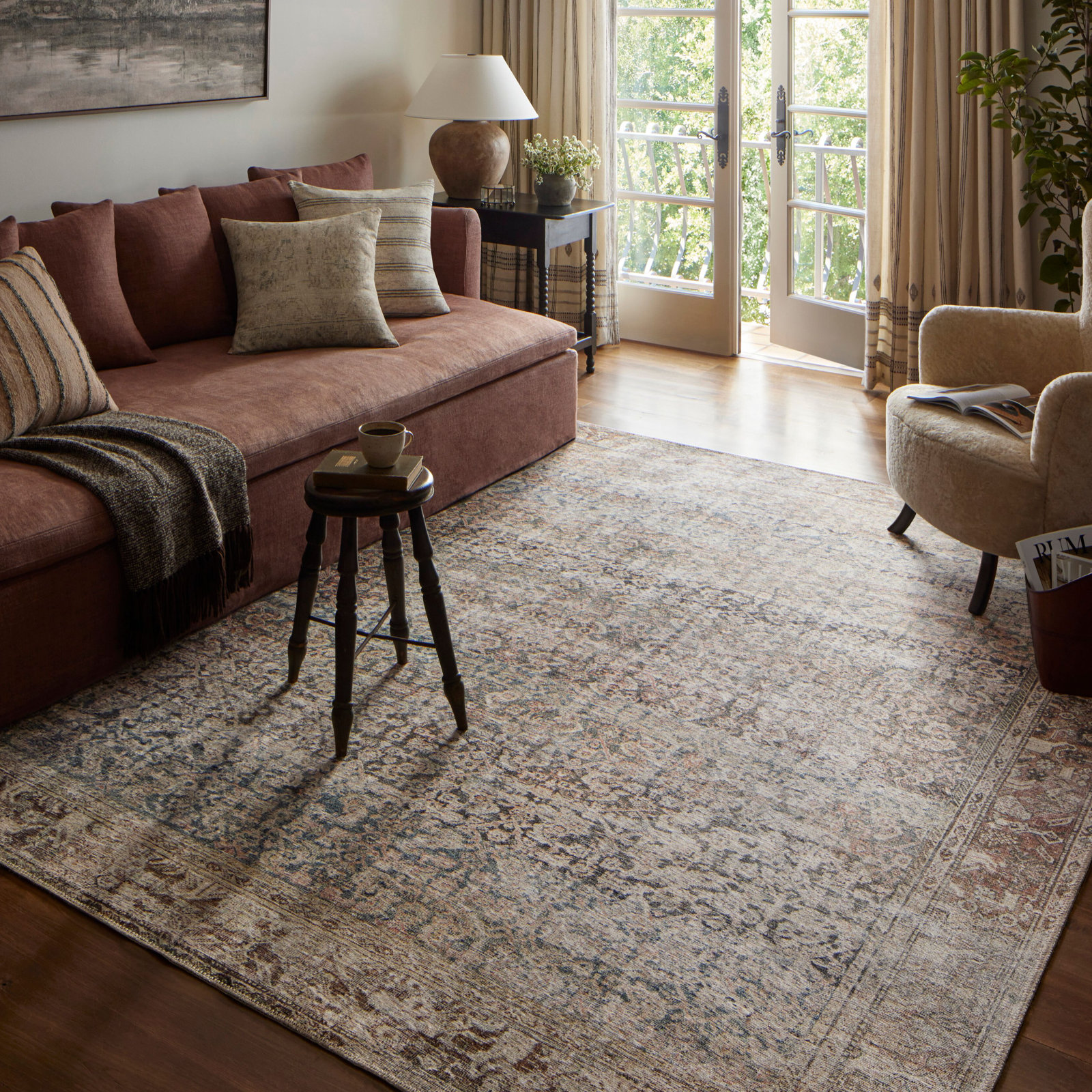 Amber Lewis x Loloi Georgie Multi / Spice Area Rug, Rectangle 8'4" x 11'6"