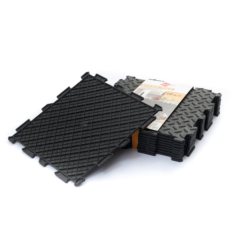 Alpha Tile Interlocking Recycled Rubber Floor Tile - Pack Of 10