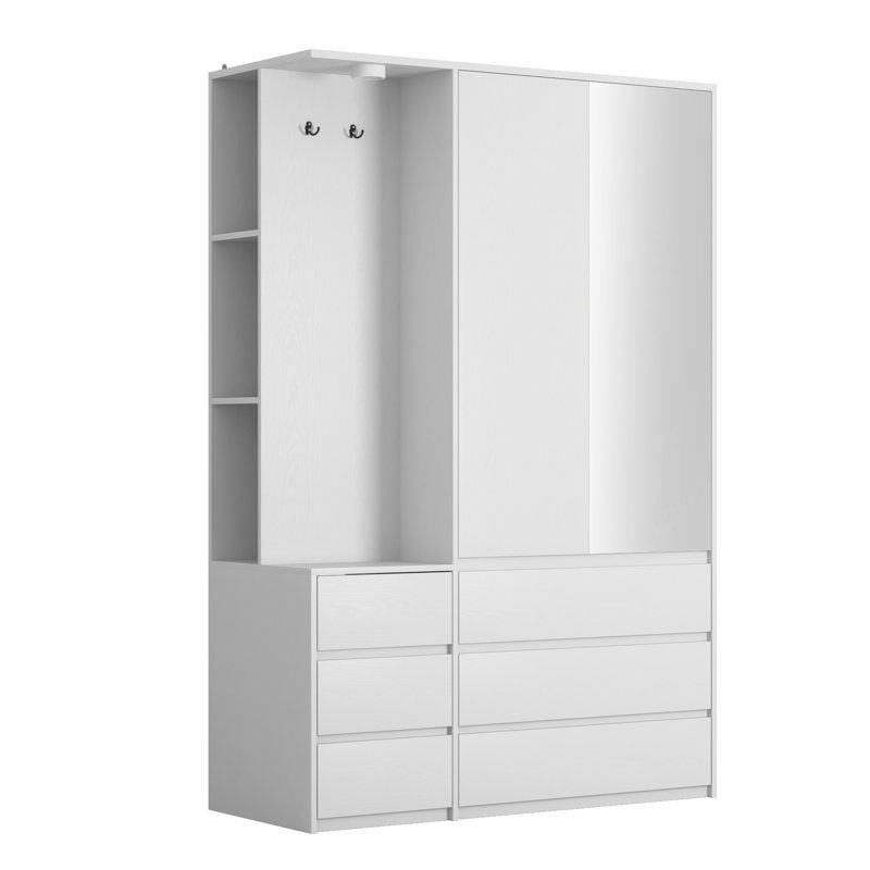 Combinaison de garde-robe et garde-robe moderne, Blanc