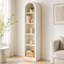 Petite bibliothèque arquée de 67 po à 5 niveaux avec tablette de rangement ouverte Mid-Century-103611045