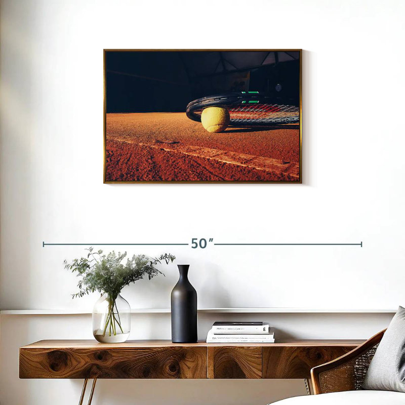 Tennis Sport, Cadre flottant doré, 31 po x 21 po
