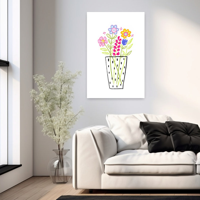 Vase à fleurs, 36" H x 24" W