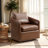 27.8'' Wide Luxe Soft Swivel Arm Barrel Chair with Nailhead Trim and Removable Cushion-97966639