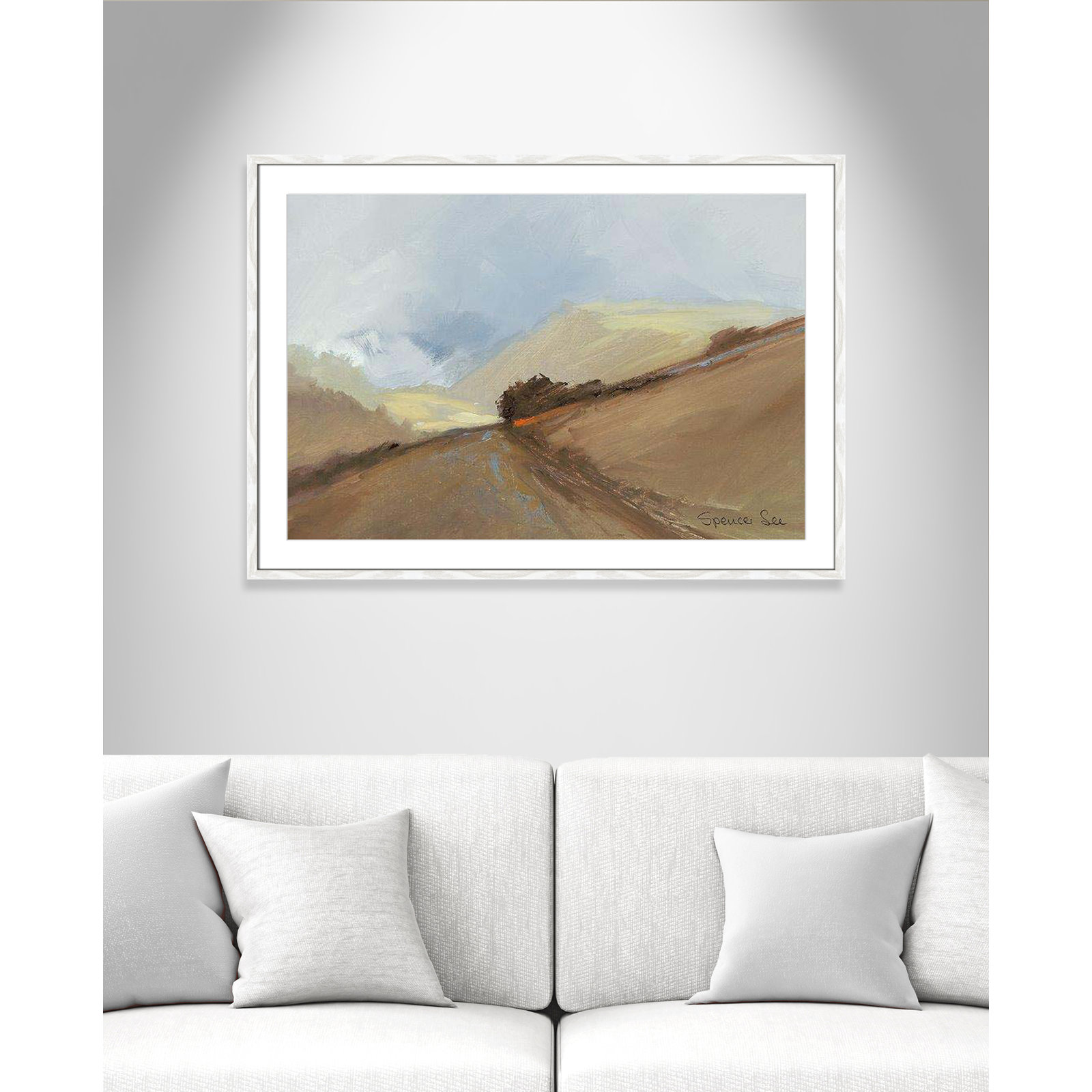 Heaven And Earth II by Spencer Lee, 29.5" H x 41.5" W x 0.75" D, White Framed