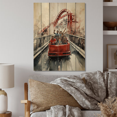 «Rollercoaster Thrill Seekers Delight III», reproduction sur bois