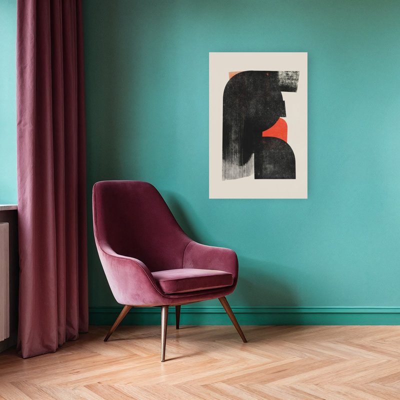 Formes abstraites, art mural contemporain audacieux, H 36 po x l 24 po