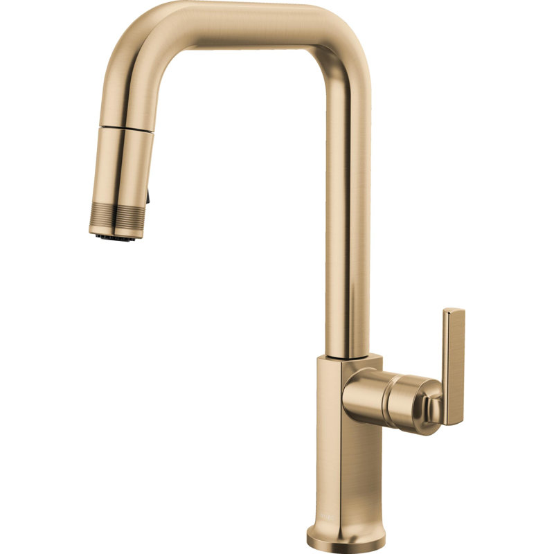 Kintsu® Pull-Down Faucet With Square Spout, Lumicoat® Luxe Gold, Lever Handle