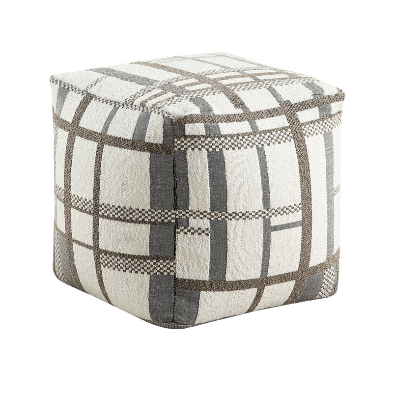 Fabric Covered Square Pouf - Non-Slip, 300Lbs Weight Capacity, 16"X16"X16", Multi-Color Style Look