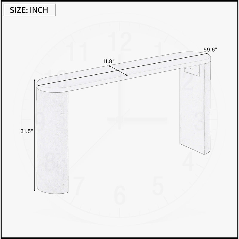 Stylish Semi-cylindrical Legged Porch Table with Multi-functional Design for Various Rooms, Natural