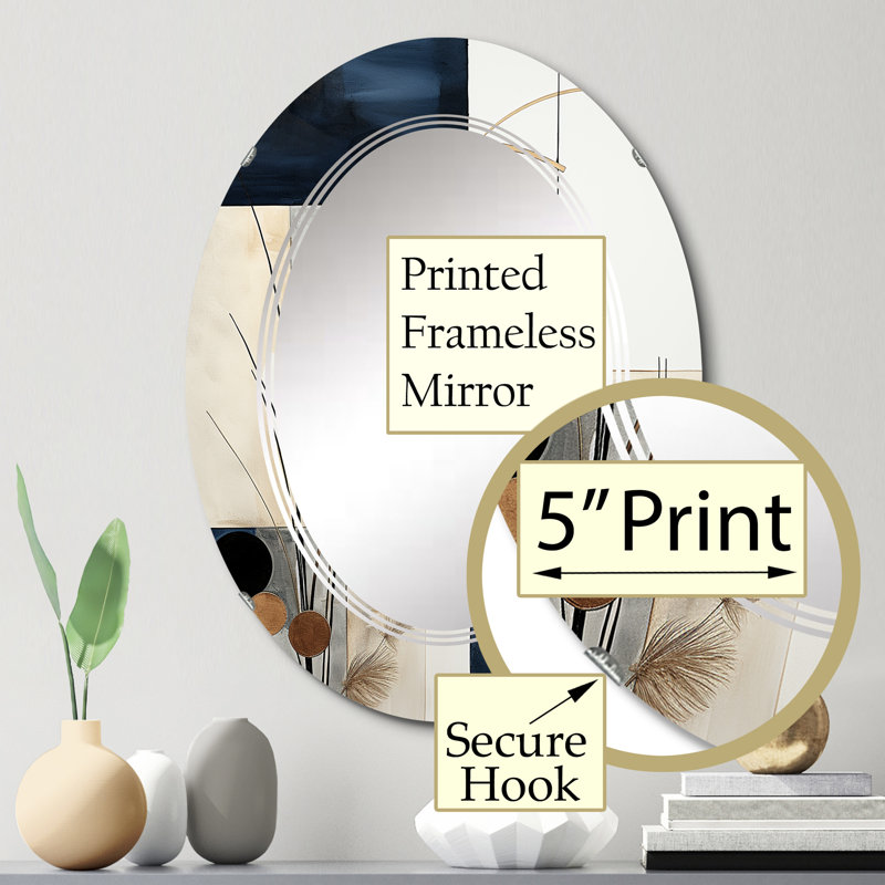 Cosumnes - Modern Wall Mirror Oval, 30 po x 20 po