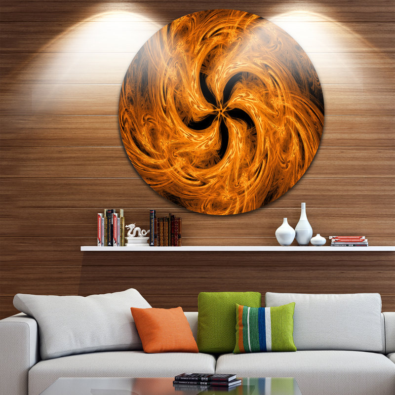 «Brown Fire Fractal Flower Design», impression, H 23 po x l 23 po x P 1 po, Métal