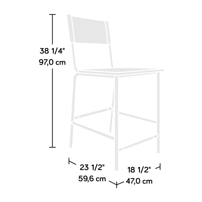 Tabouret à hauteur de comptoir avec siège en faux bois rustique, finition noire, polyvalent pour plusieurs espaces de repas, zones d'installation rapide,
