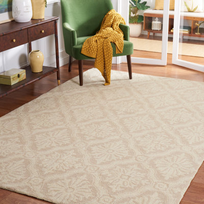 Tapis crème crocheté à la main Taran