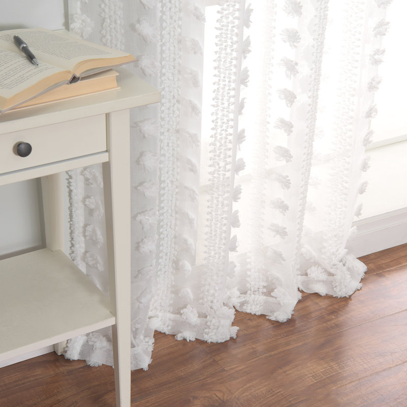 Paire de rideaux transparents avec œillets Alaina, Blanc
