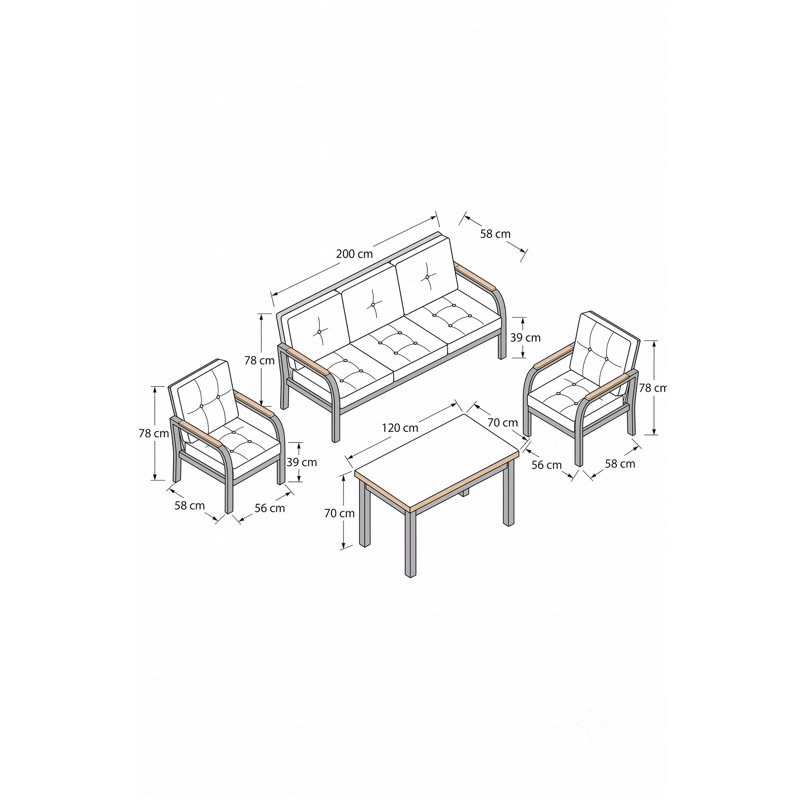 Ensemble de mobilier de jardin, Green