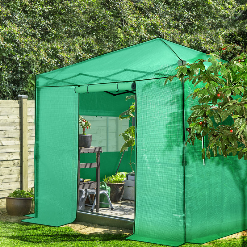 Pop Up Greenhouses 8' W x 8' D Greenhouse, Green
