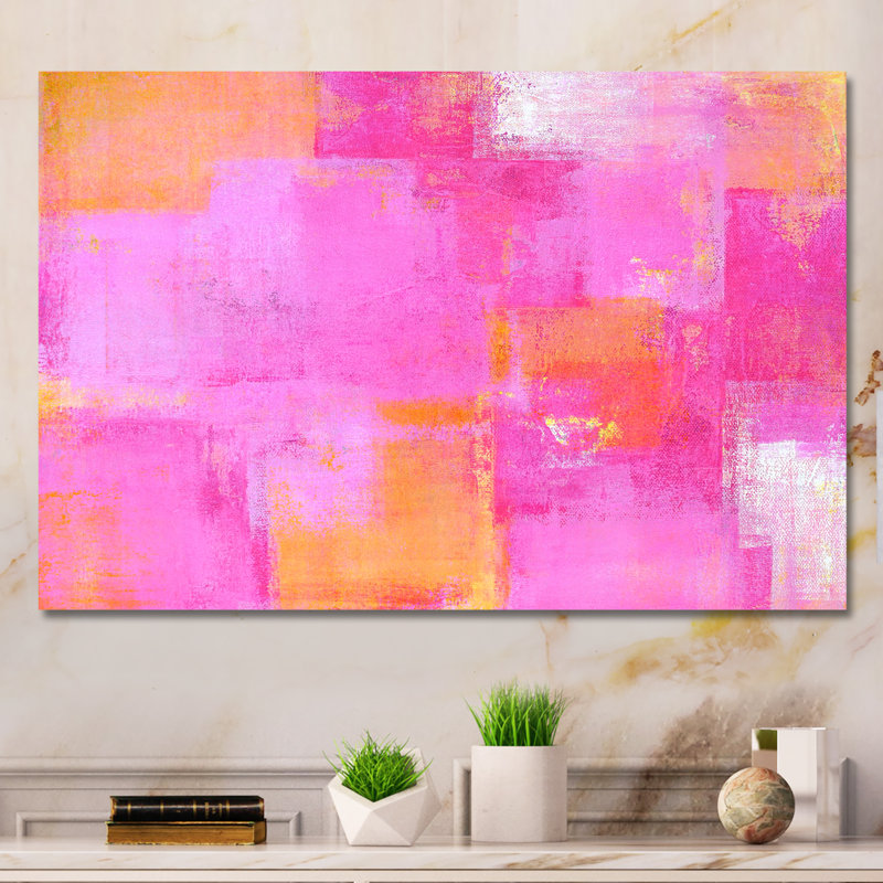 «Pink and Orange Colorfields II», reproduction sur toile flottante, H 8 po x l 12 po, Toile tendue, Sans cadre