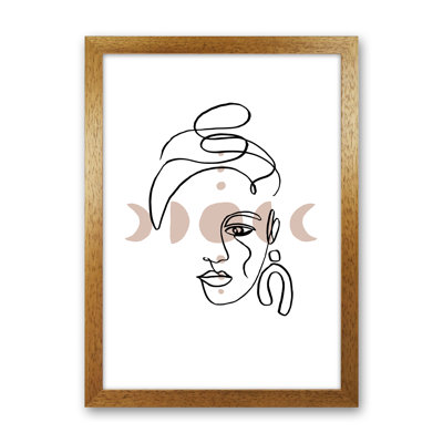 Face With Earrings Moonphases by Planeta444 - No Frame Print