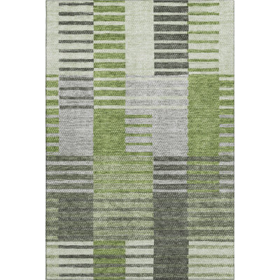 Premium Machine Washable Prisco Green Rug
