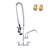 Commercial Kitchen Faucet with Pre-Rinse Sprayer 36 Inch