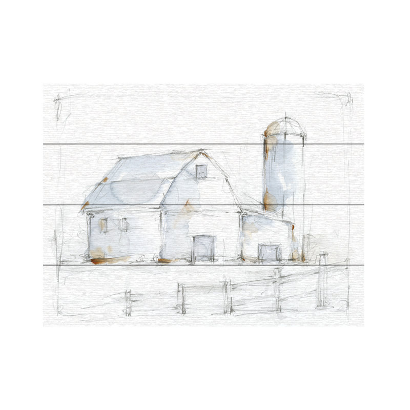 «Barnyard Crayonnage I» par Ethan Harper, L 16 po x H 12 po