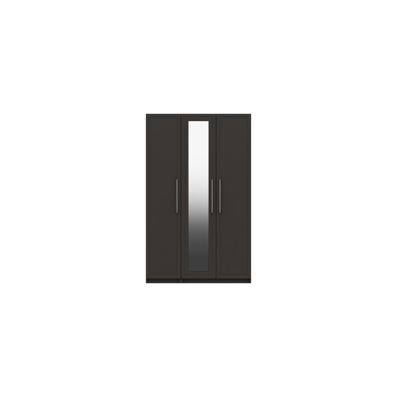 Allenna 3 Door Manufactured Wood Wardrobe, Graphite Gloss