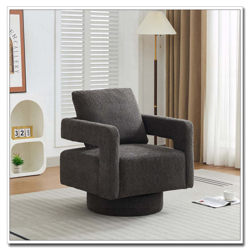 Fauteuil d'appoint pivotant rembourré Boucle