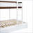 Full-Over-Full Bunk Bed with Twin Trundle, Storage Desk &amp; USB Outlets – White+Walnut Pinewood Frame