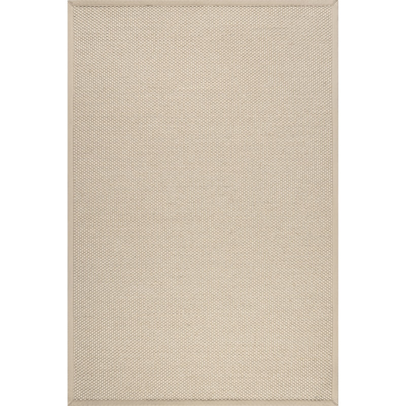 Tapis en sisal et en laine véritables brun clair, Rectangle 6 pi x 9 pi