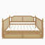 Traditional Style Rattan Full Size Daybed with 2 Drawers for Limited Space, Guest Room, No Box Spring Needed,Antique Walnut (Old SKU: BS701P193264D)