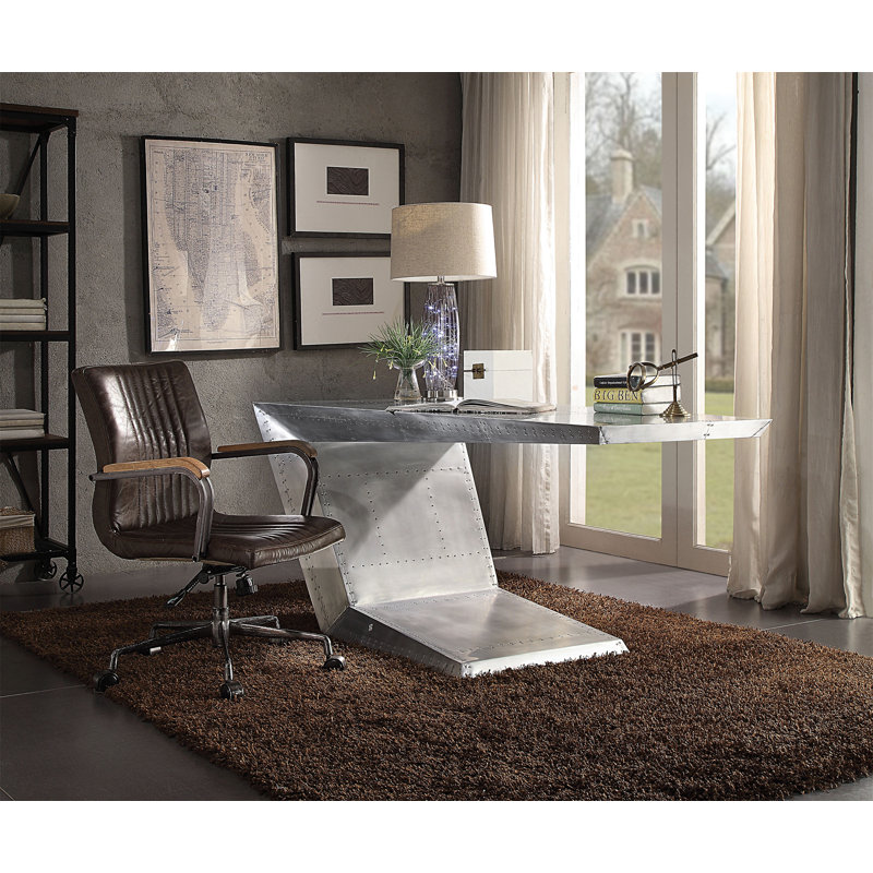 Chaise de bureau pivotante chocolat Distress