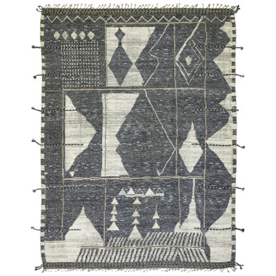 Moroccan Rugs One-of-a-Kind Rectangle 8'10" x 12'5" New Age Rectangle Wool Area Rug in