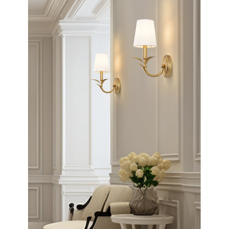 Applique murale 1 lumière 12,25 po Parra, Feuille d’or