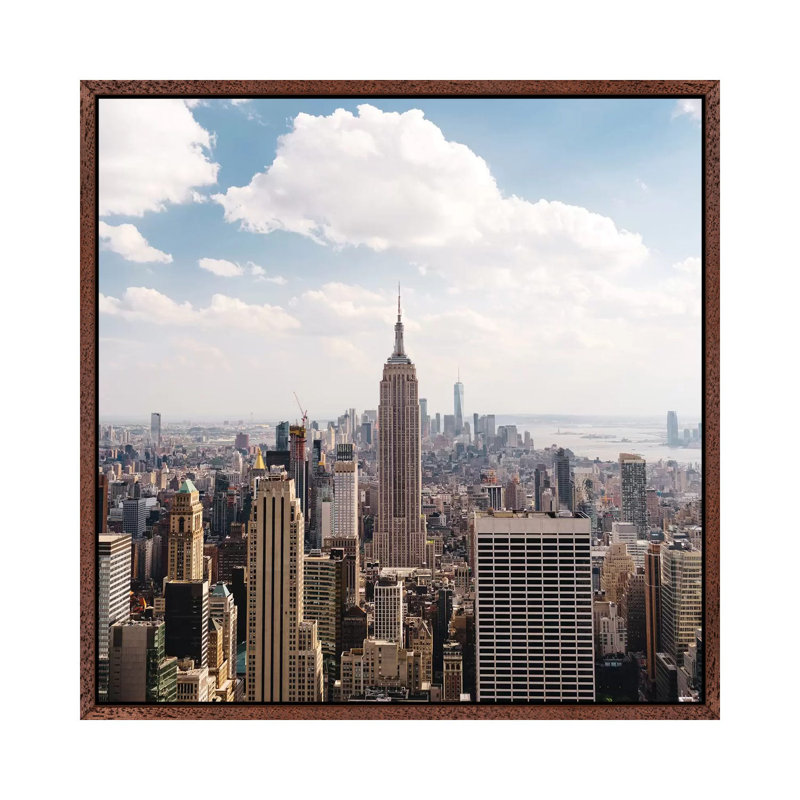 Manhattan View II 1 Piece Wall Art on Canvas, 66.04cm H x 66.04cm W x 3.81cm D, Classic Brown Wood Framed