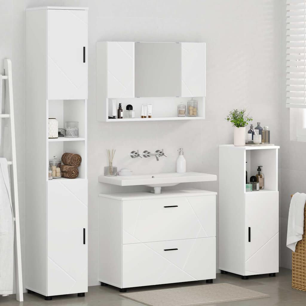 Wall Mounted Required Bathroom Storage Furniture Set