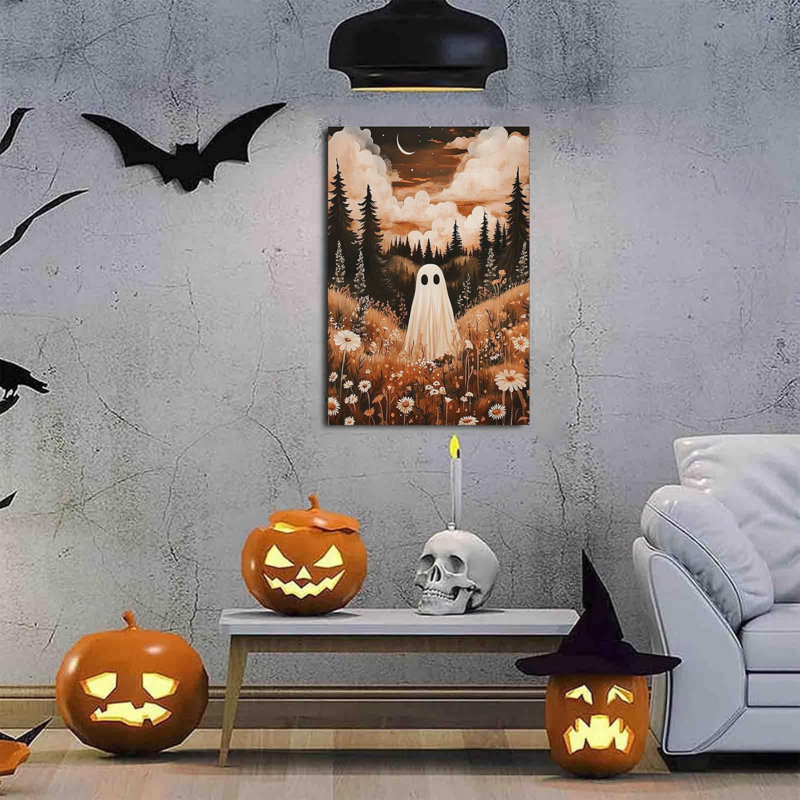 Art mural sur toile 24 "x 36" Ghost In Enchanted Forest Meadow